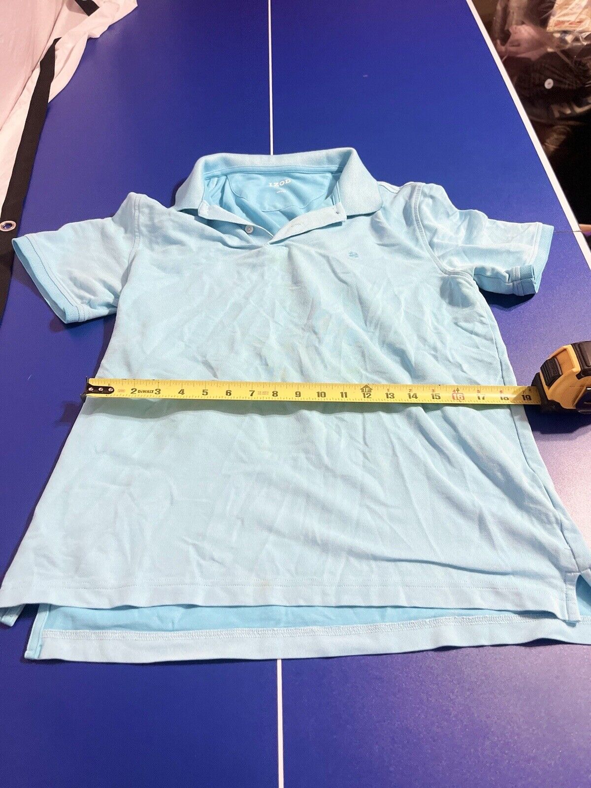 Mens Izod Advantage Performance Natural Stretch Polo Shirt Light Blue Size L