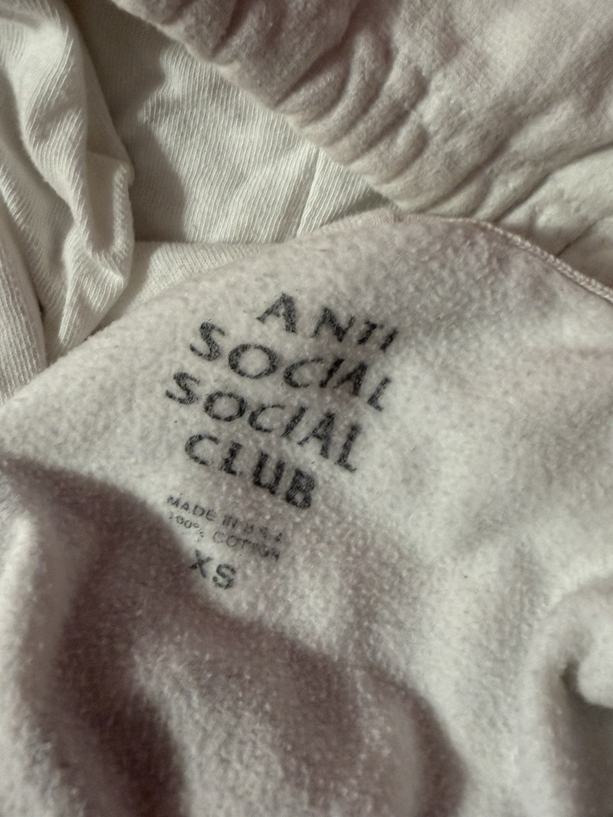Anti Social Social Club White Hoodie Mens XS