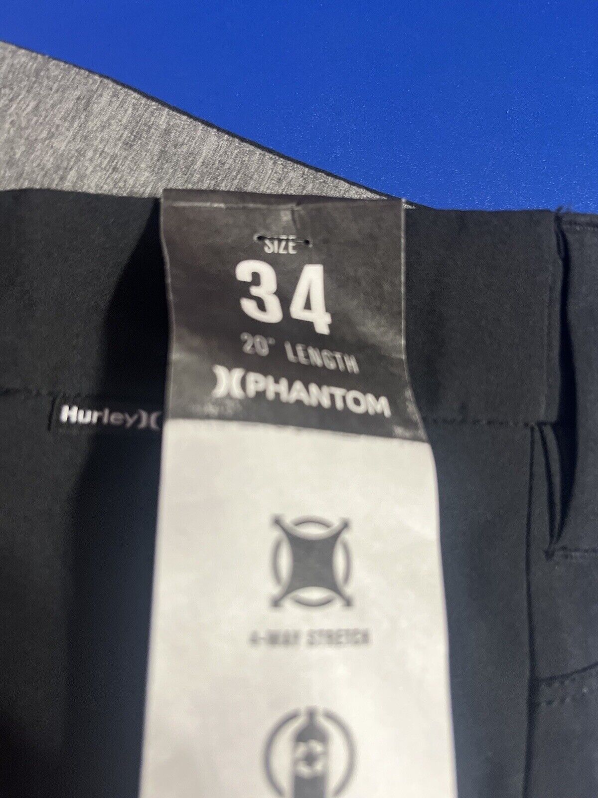 Hurley Shorts Mens Size 34 Black, 20 Inch Length, Brand New Never Worn, Rare