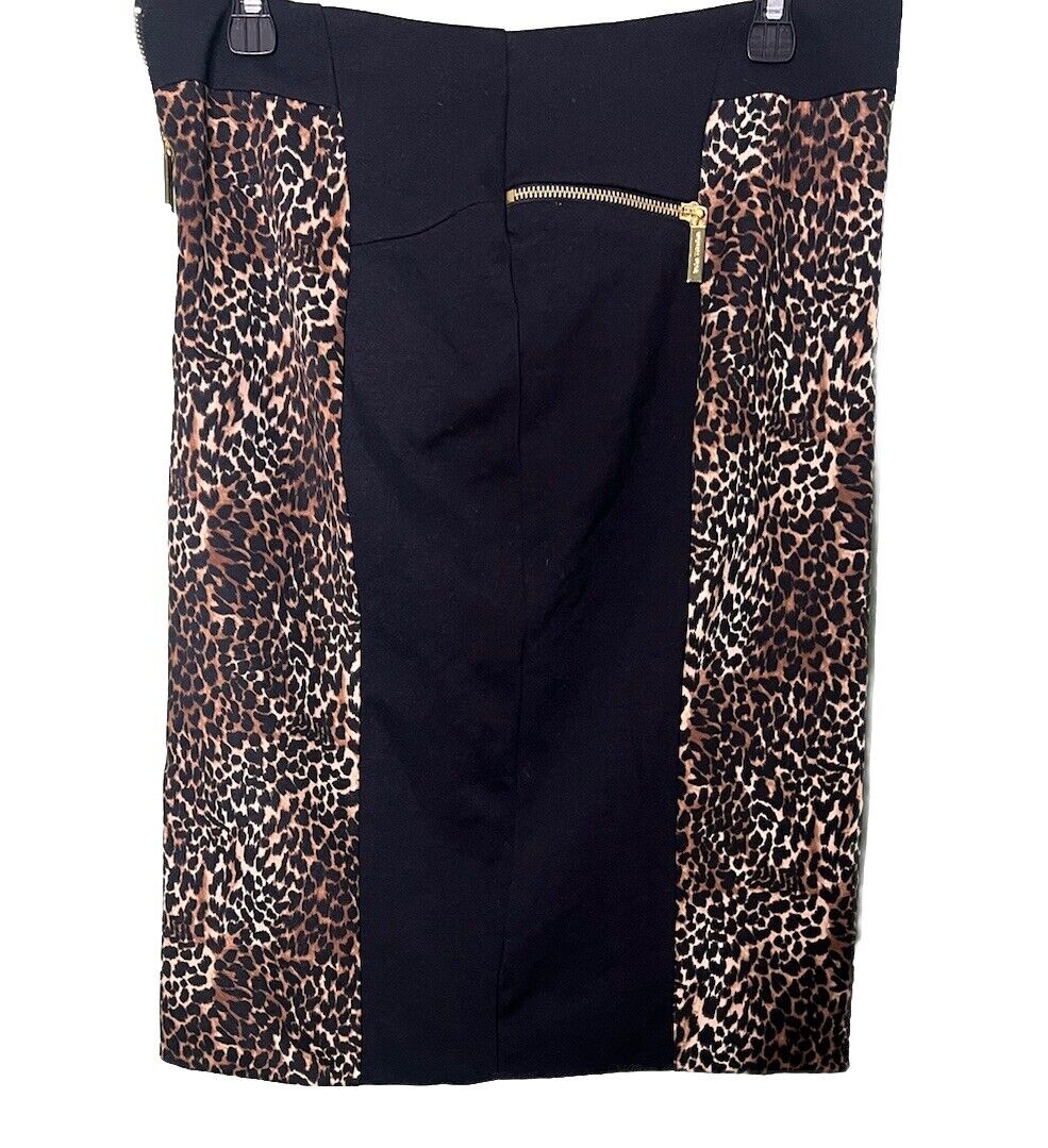 Michael Kors Straight & Pencil Skirt Women 10 Black Casual Flat Front Zip Pocket