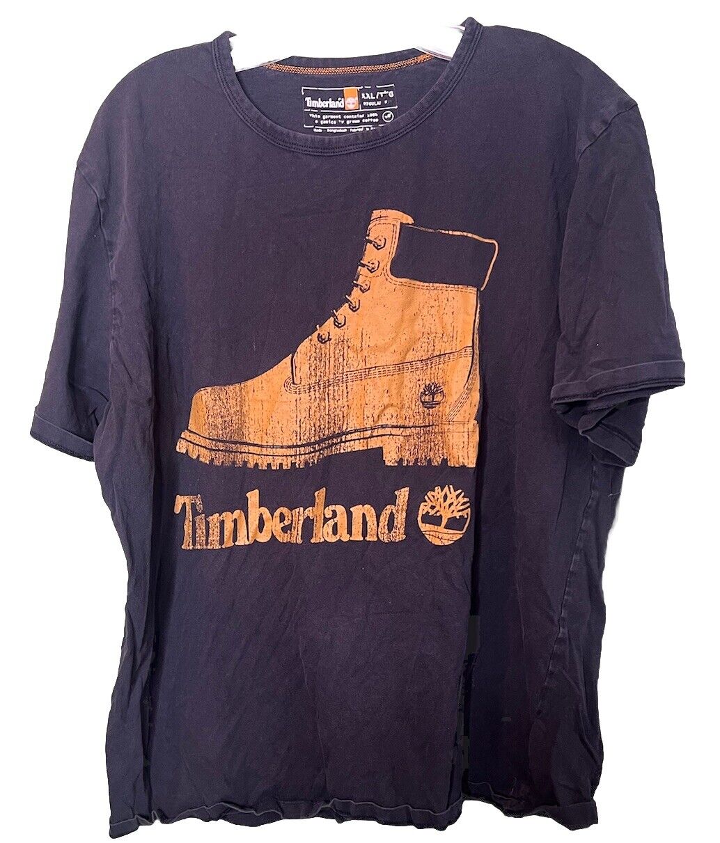 Timberland T Shirt Mens 2XL Black Short Sleeve Graphic Casual