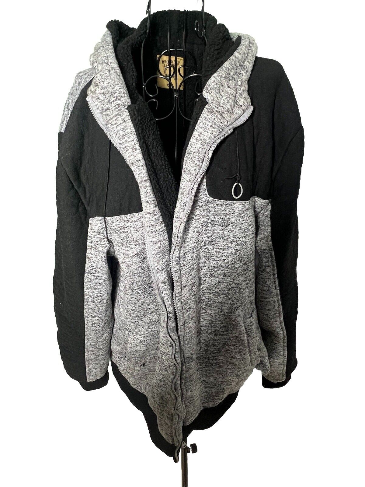 Brooklyn Laundry Hoodie Sweater XL Fleece Lined Zipper