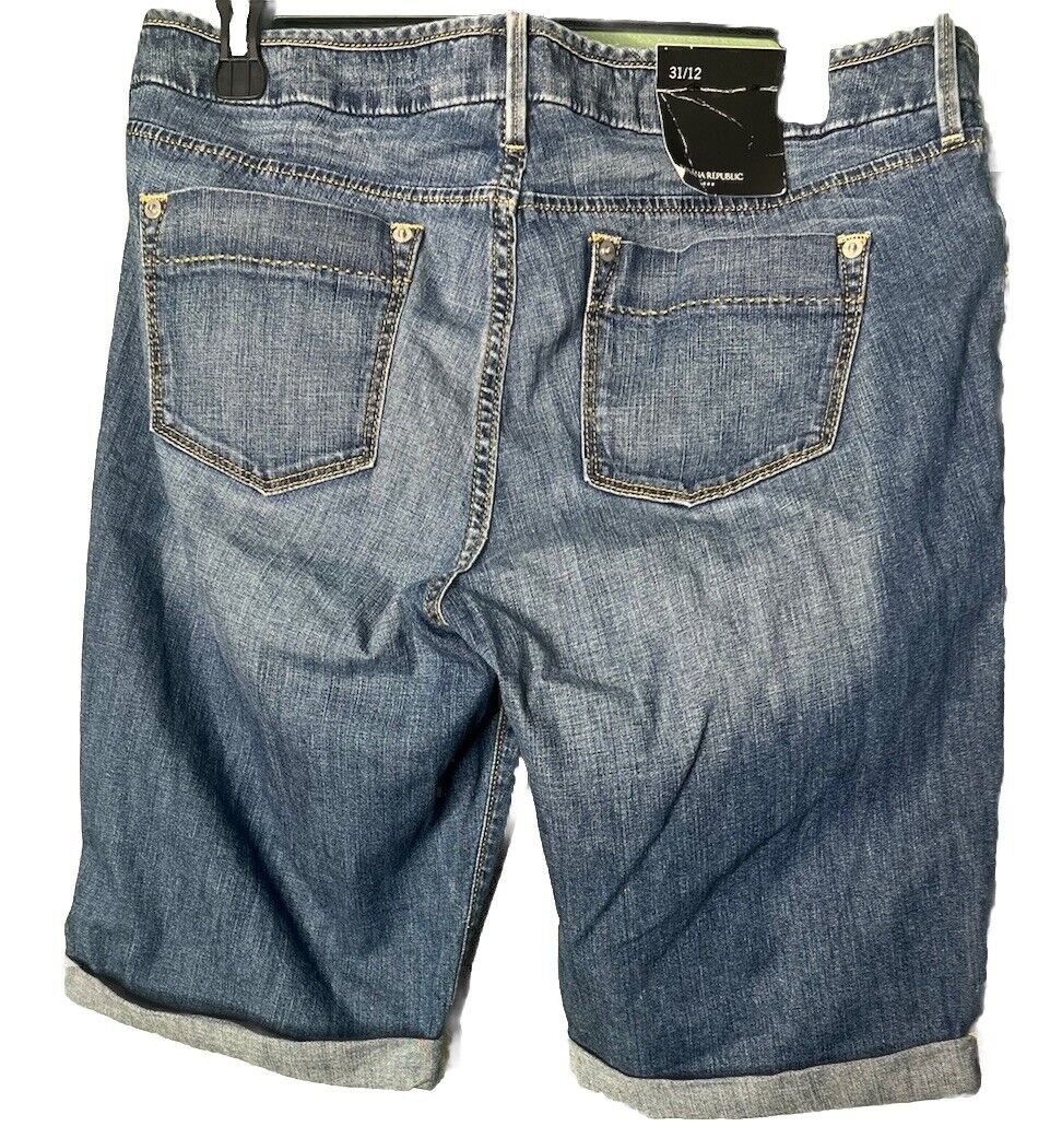Banana Republic Bermuda Shorts Womens 31/12 Mid Rise Cuffed Stretch Denim Jean