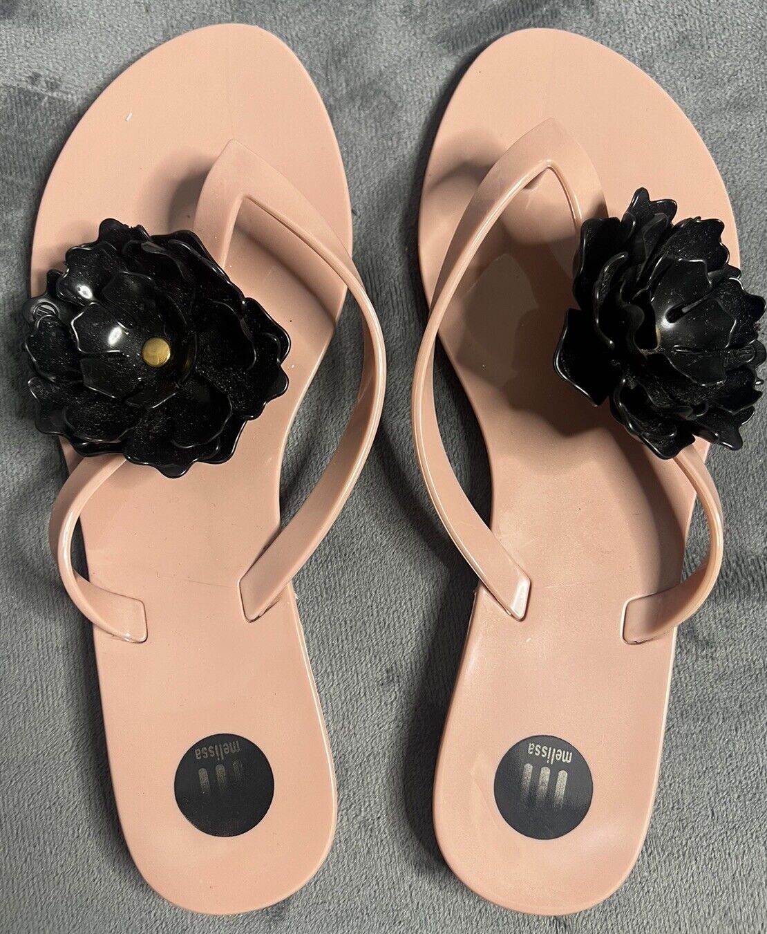 MELISSA Women's Sz 6 Must Ad Jelly Flip Flop Tortoise Rubber Sandals