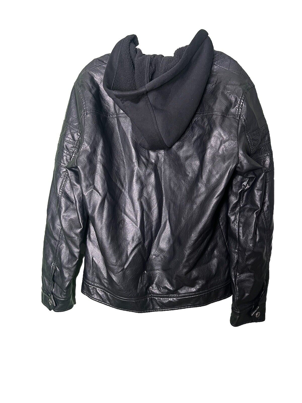 HELIX Black Men's Faux Leather Size Small With Hood