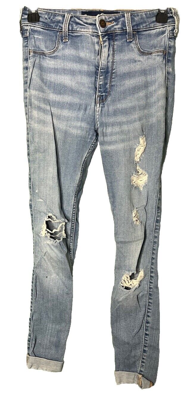 Holister Women's Jeans Size 1 R 25 x 25 Distressed Cut Denim