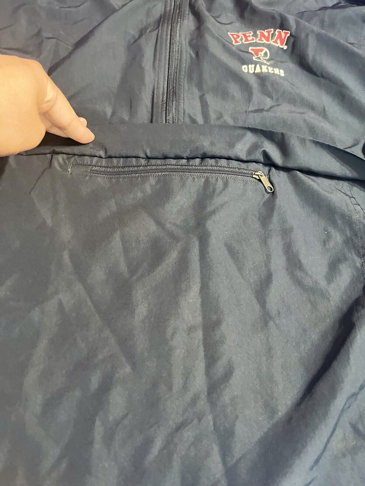 PENN STATE Quakers Windbreaker Men’s S Pullover Champion Vintage Navy Blue