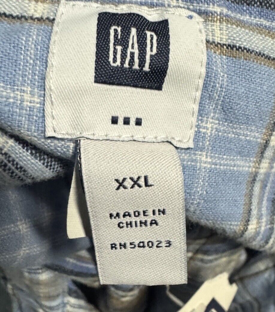 NWT Gap Men's Short Sleeve Knit Button Down Shirt 2XL