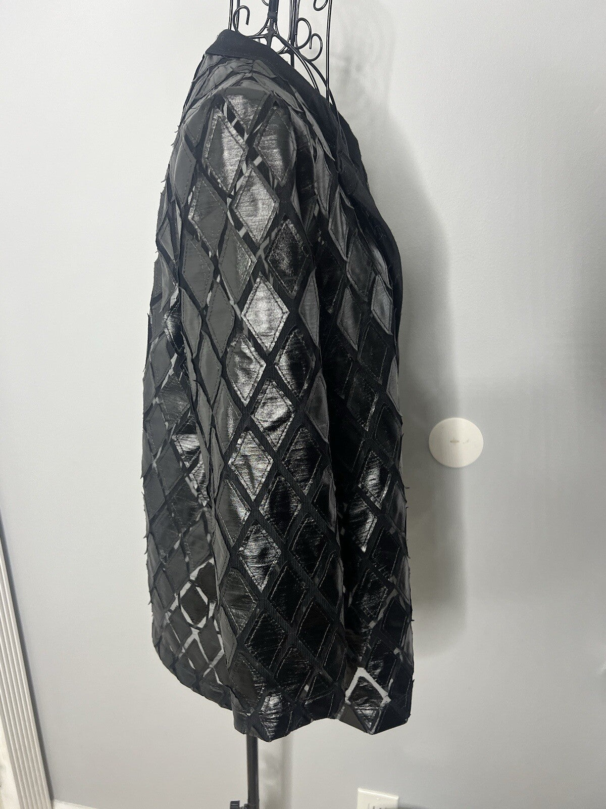 Slinky Brand Women Black Square Shaped Cardigan - Size Small