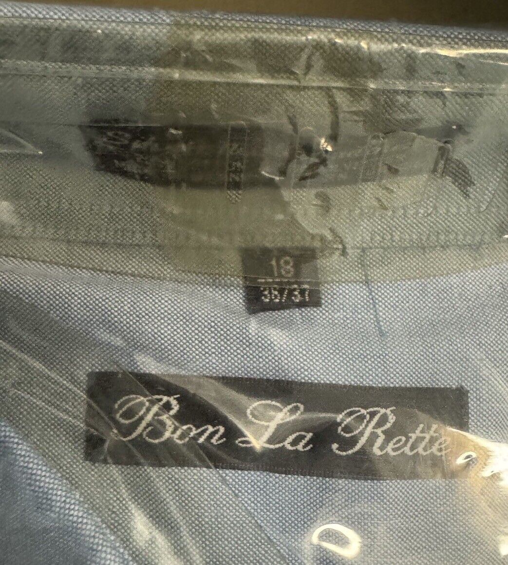 Bon La Rette Men’s Dress Shirt White Cotton Blend Sz 18 36/37