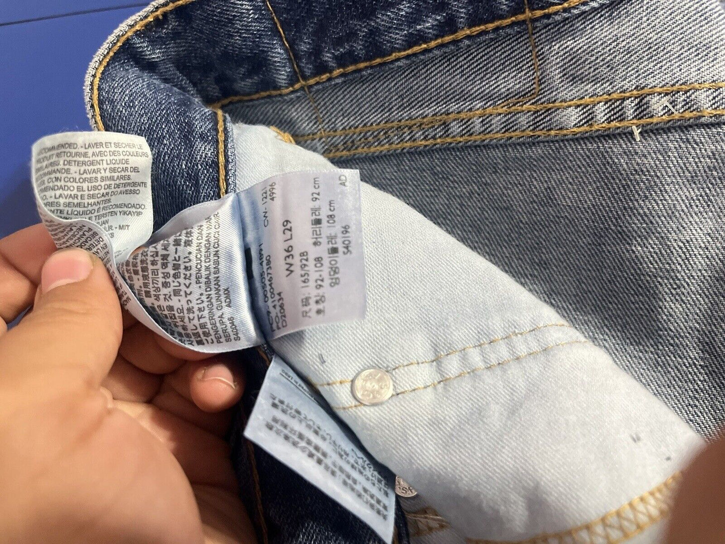 Levis 505 Jeans Mens 36x29 Regular Fit Straight Medium Wash Denim
