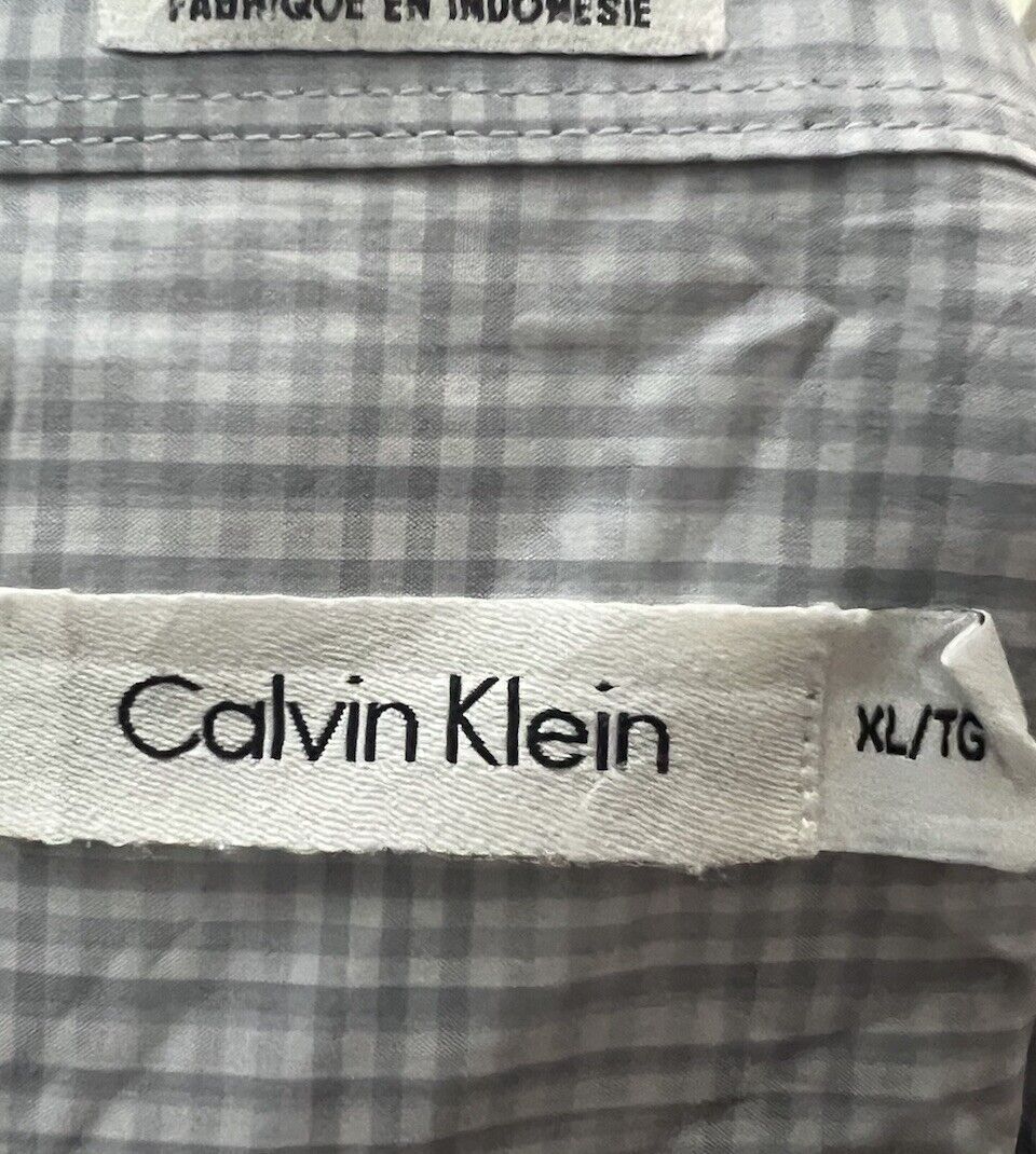 Calvin Klein Men's Plaid Long Sleeve Button Down Shirt Size XL