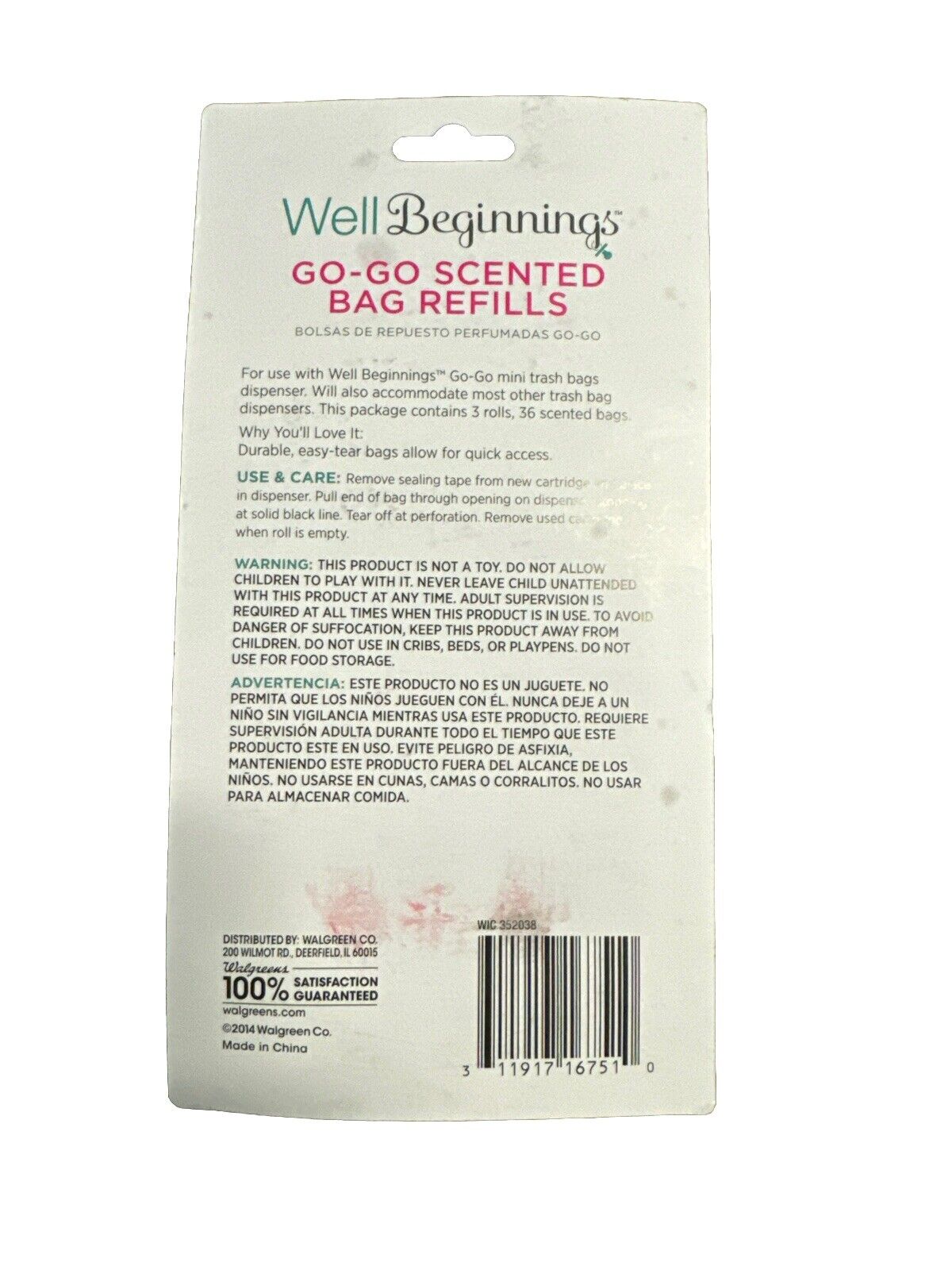 On-The-Go Refill Bags, Well Beginnings, Value Pack of 36, Baby on the Go Diaper