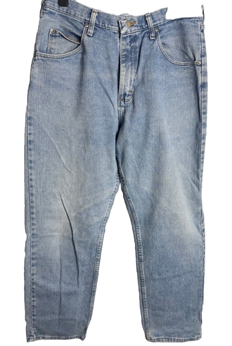 Wrangler Jeans Mens 34x32 Blue Regular Fit Stretch Medium Wash Denim