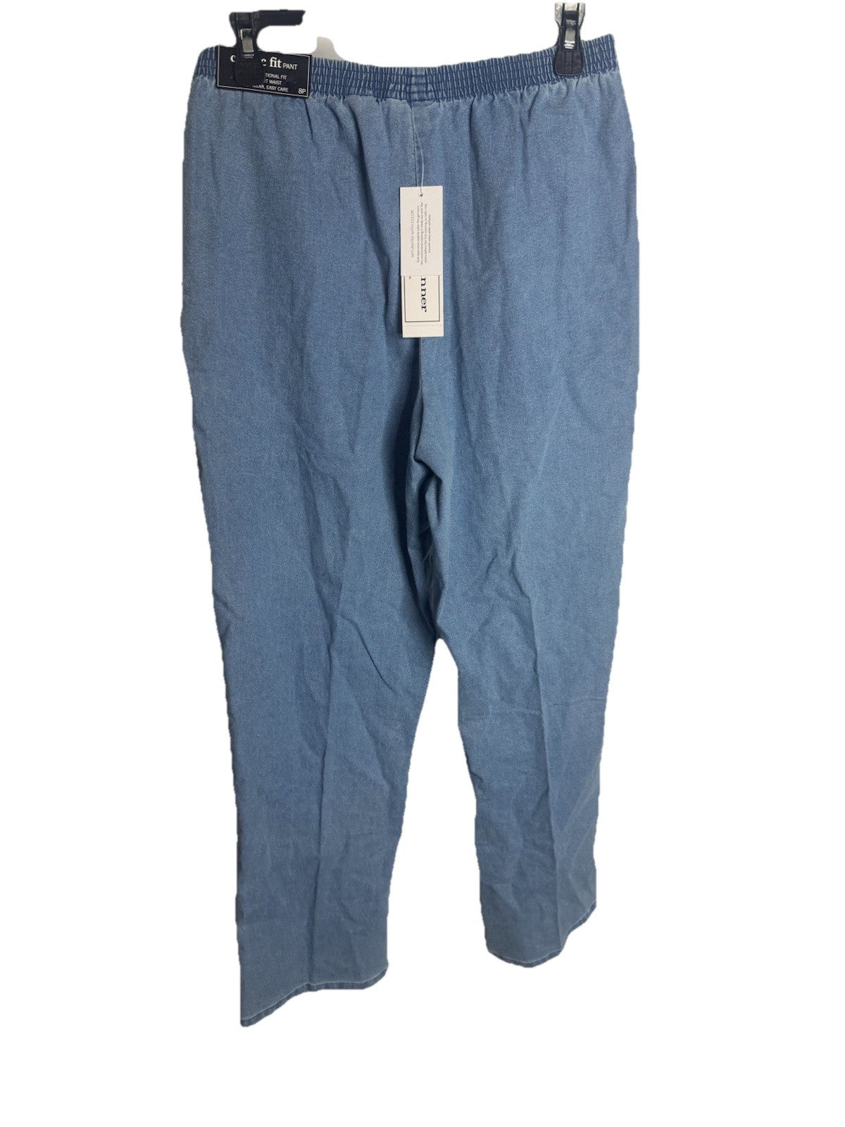 Alfred Dunner Pull On Pants Petite Size 8P Textured Pull On Light Blue