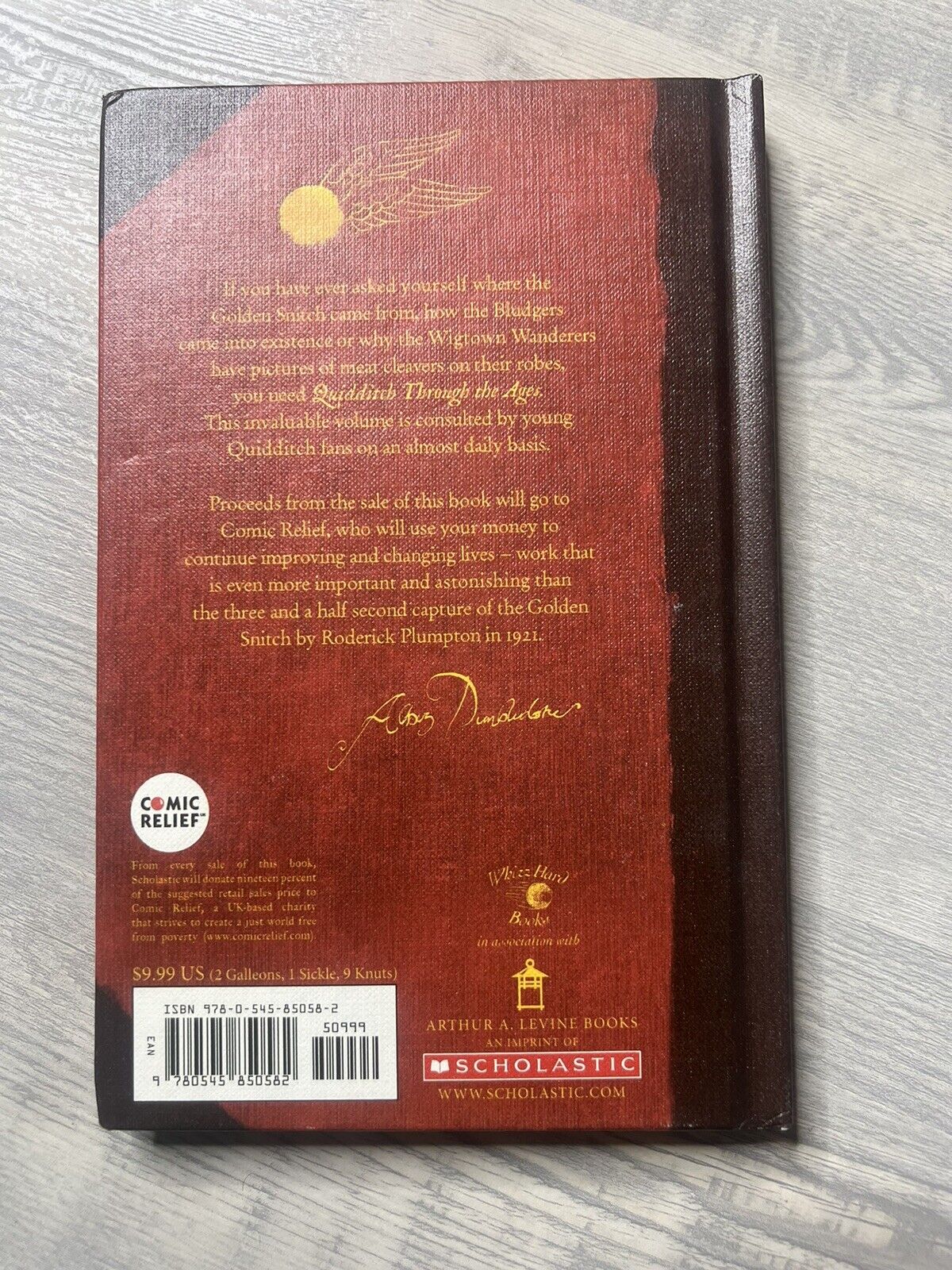 Harry Potter “Quidditch Through the Ages” Book by Kennilworthy Whisp (2015)