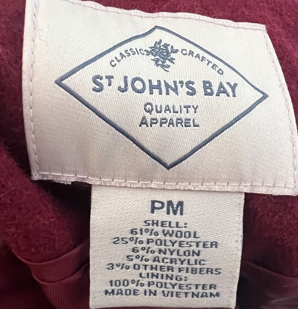 St Johns Bay Womens Jacket Petite Blazer Red , Long Sleeve Size PM