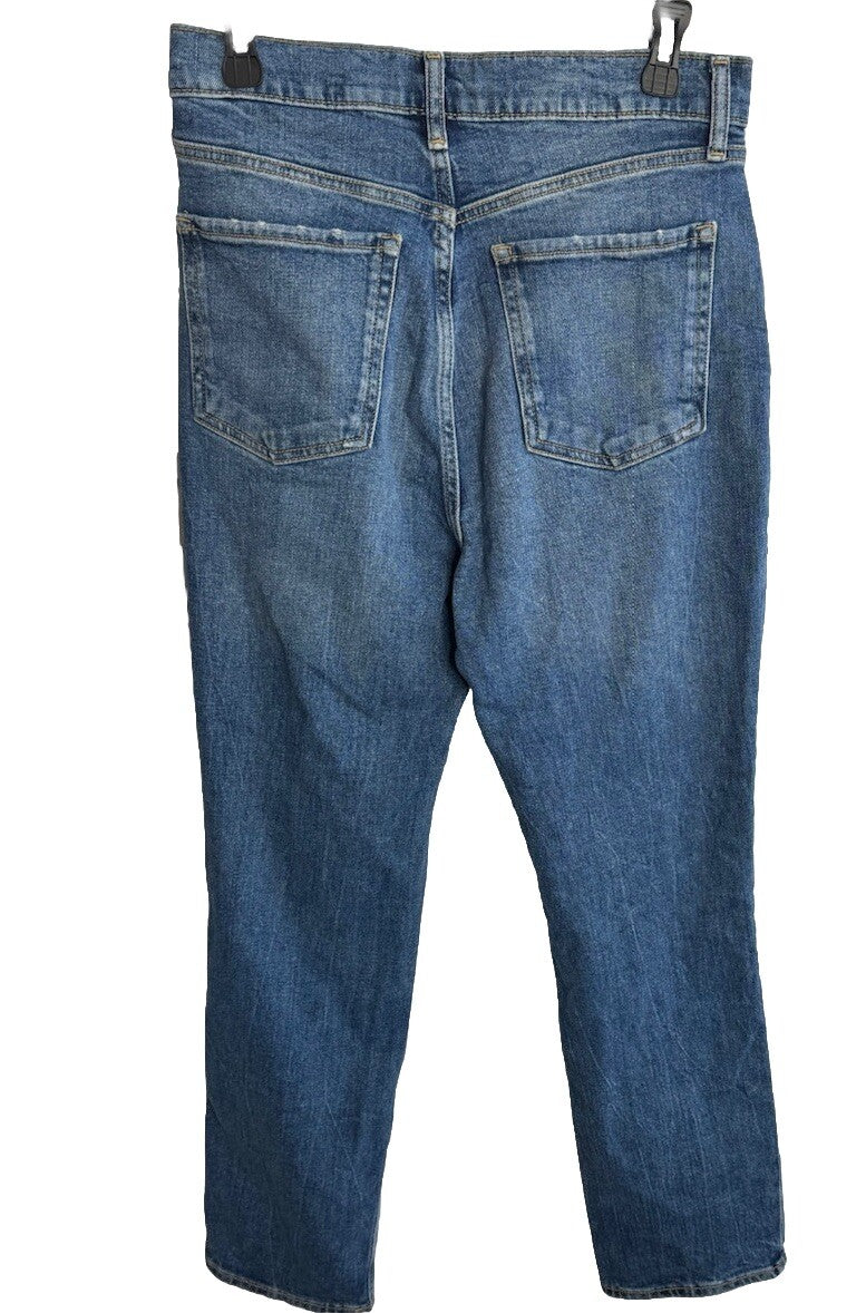 Old Navy Women's Size 8 Blue Straight High Rise Medium Wash Stretch Denim Jeans