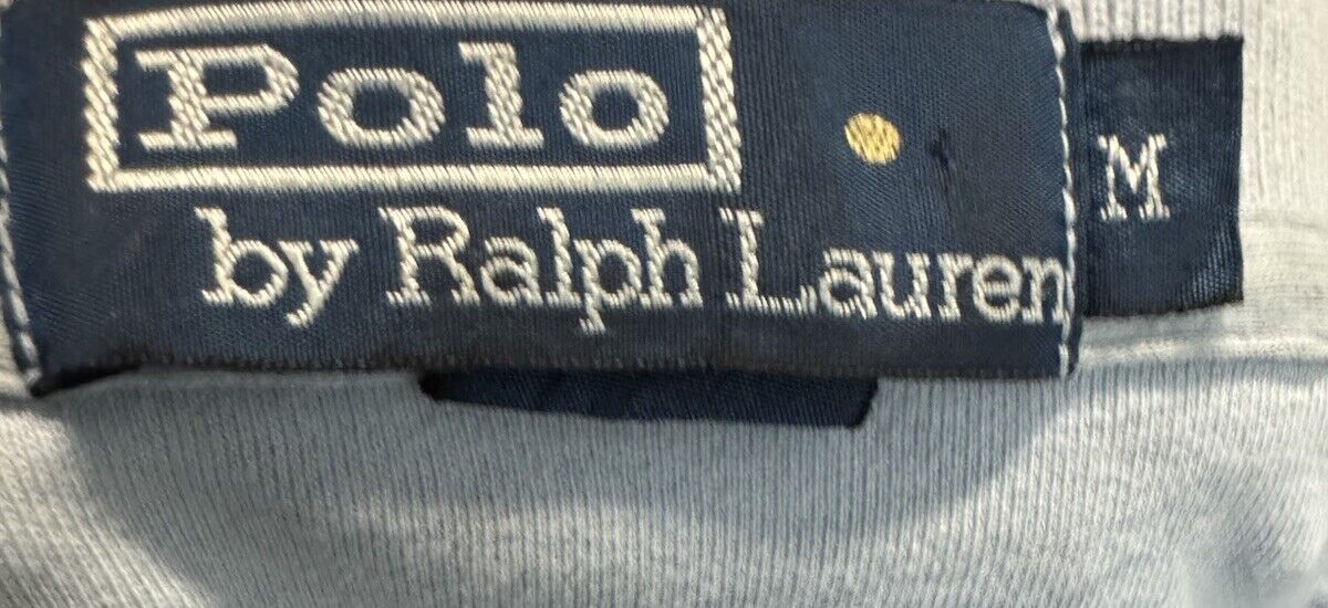 Ralph Lauren Polo Shirt Medium Mens Heather Blue Custom Slim Fit Short Sleeve
