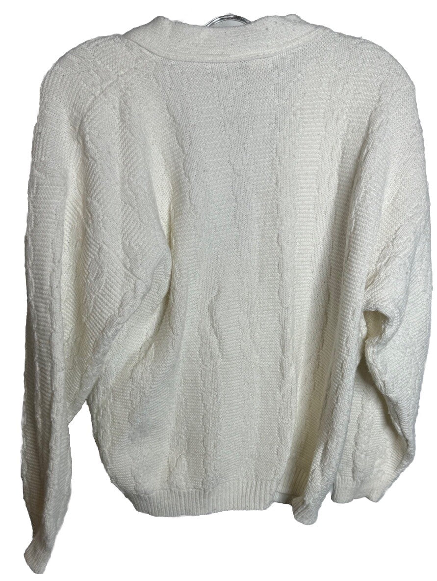 Vintage Cuddle Knit Cable Knit Women’s Cardigan Sweater Size Large