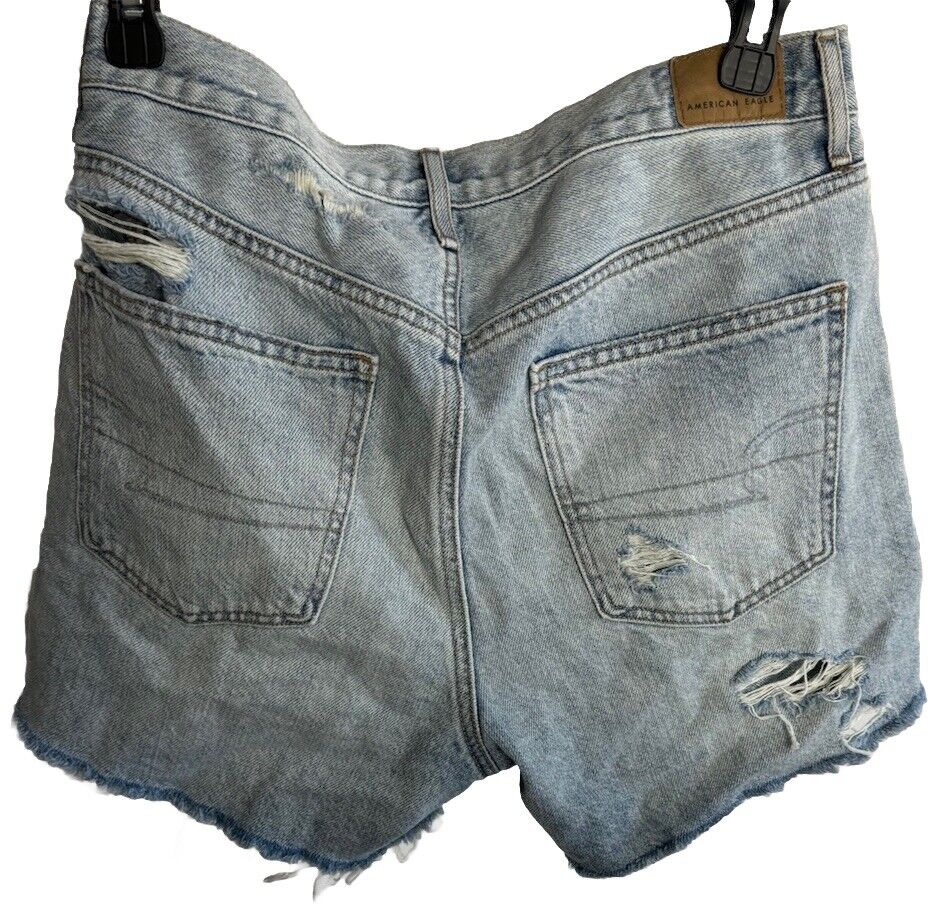 American Eagle Outfitters Women's Next Level Stretch Distressed Denim Shorts 4