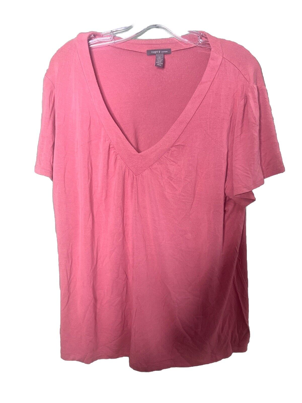 Apt. 9 Essentials Women's T-Shirt Plus 1X Short Sleeve V-Neck