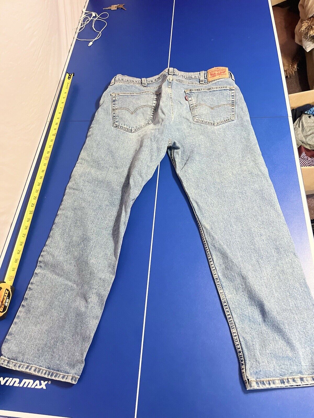 Levis 505 Jeans Mens 38x29 Charcoal Gray Straight Leg Classic Fit Denim Original