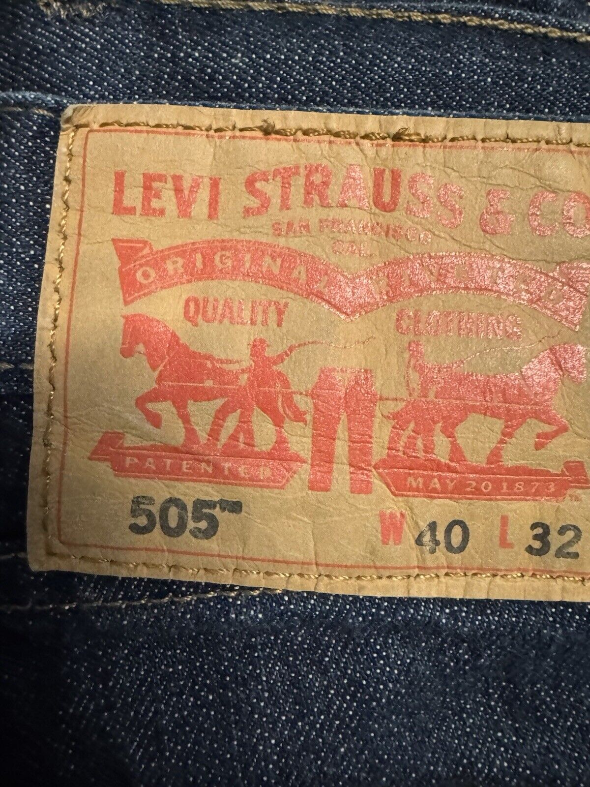 Levis 505 Jeans Mens 40X32 Denim Straight Leg