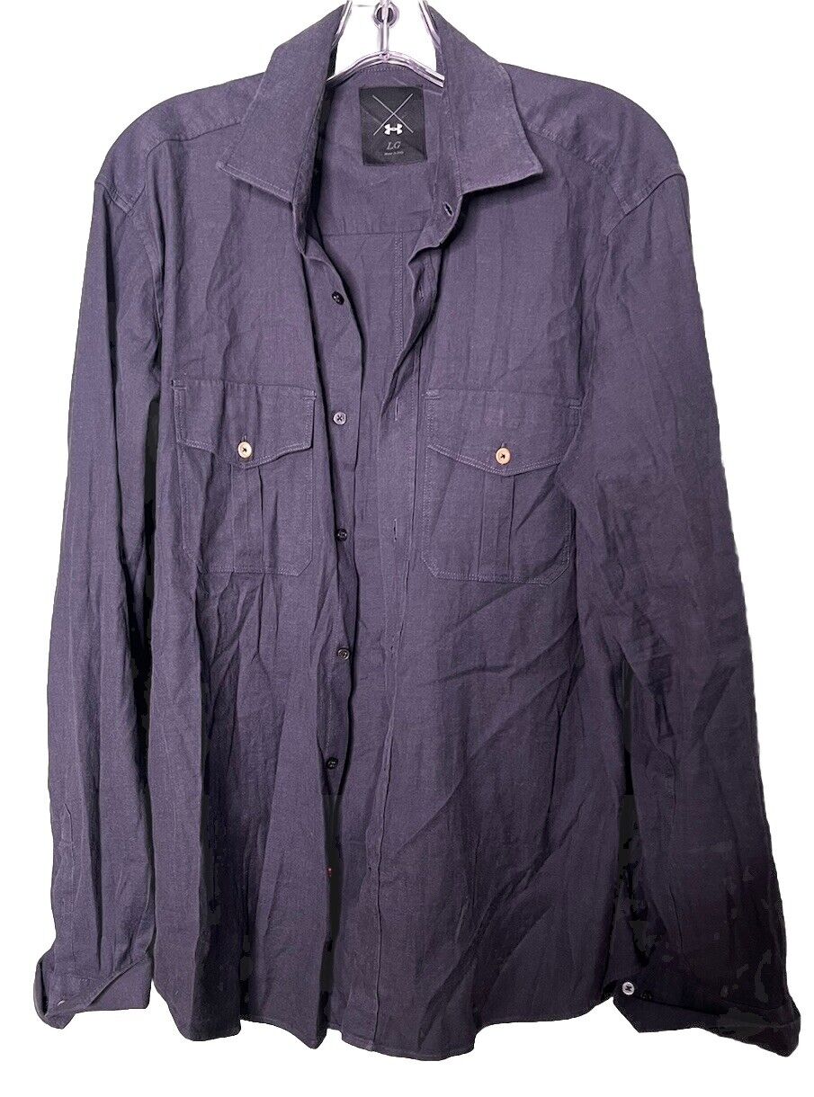 Under Armour Shirt Mens Large Long Sleeve Performance Button Up Stretch