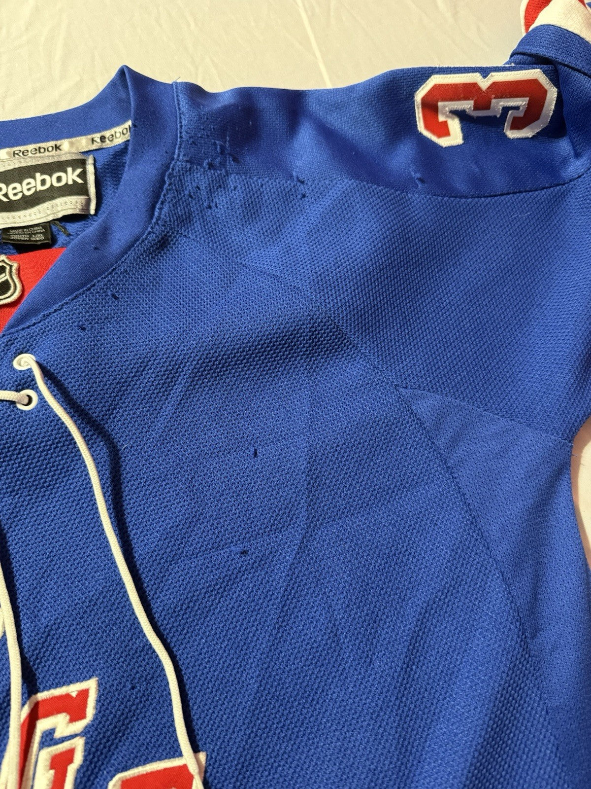Reebok New York Rangers Henrik Lundqvist Hockey Home Jersey Youth Size L/XL