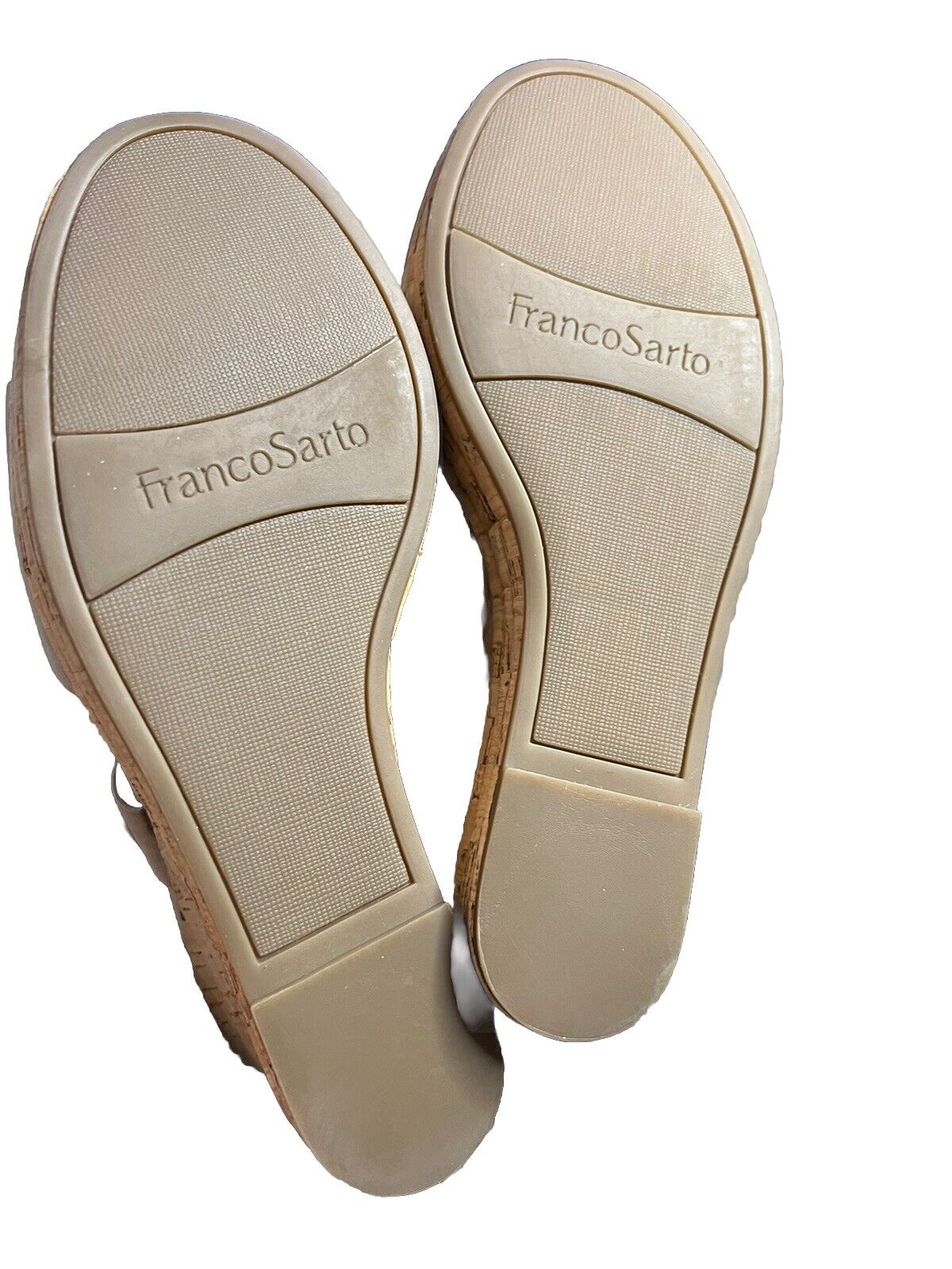 Franco Sarto Women’s Fiore Beige Suede Wedges Slip On Comfort Leather 8.5