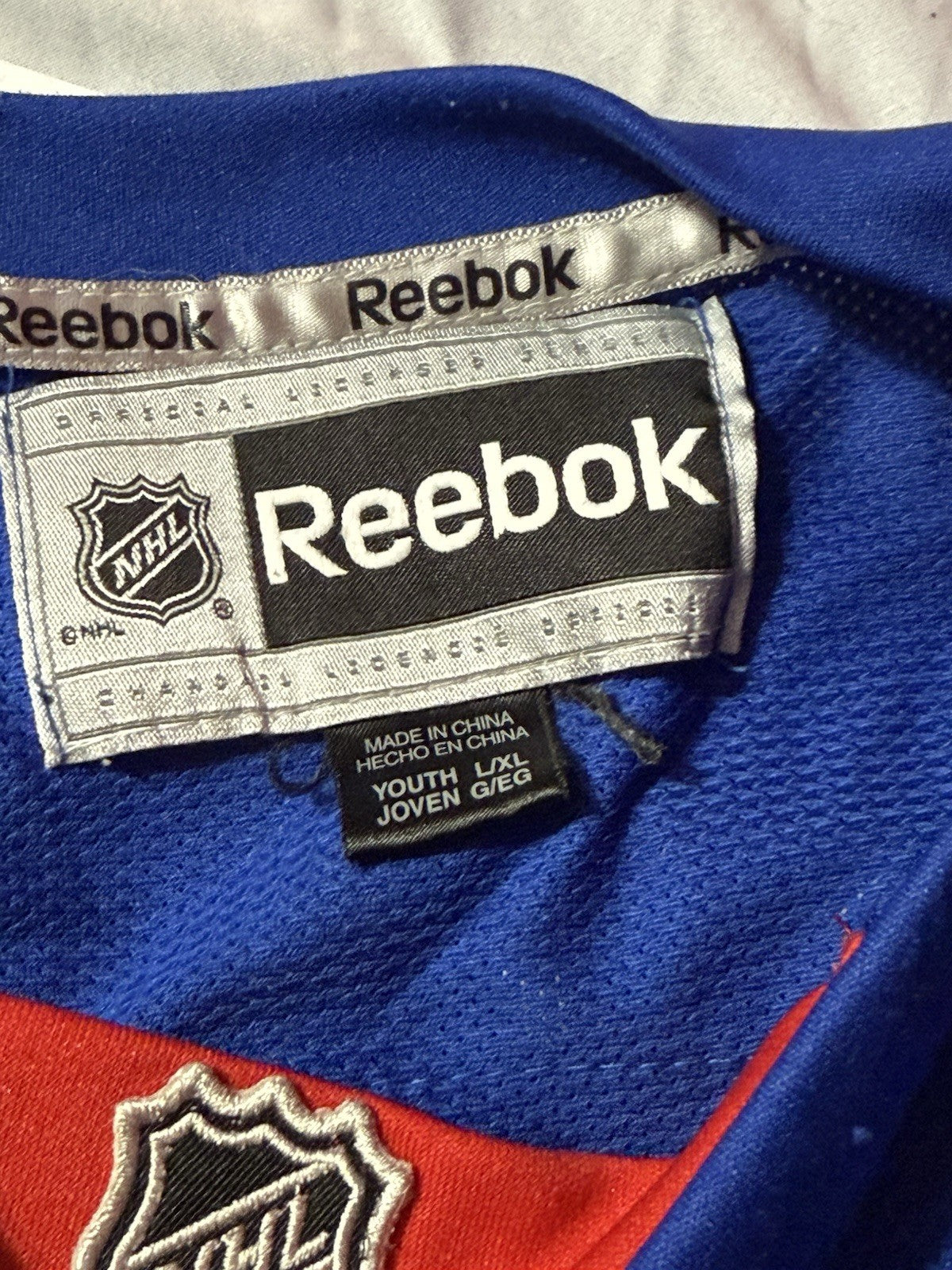 Reebok New York Rangers Henrik Lundqvist Hockey Home Jersey Youth Size L/XL