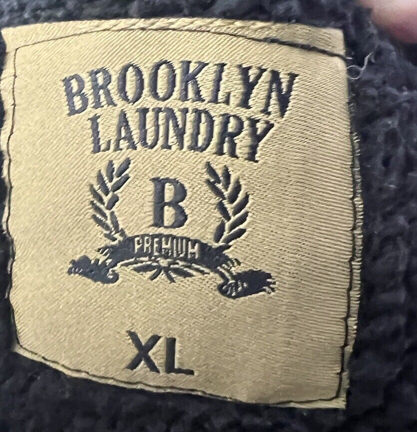 Brooklyn Laundry Hoodie Sweater XL Fleece Lined Zipper