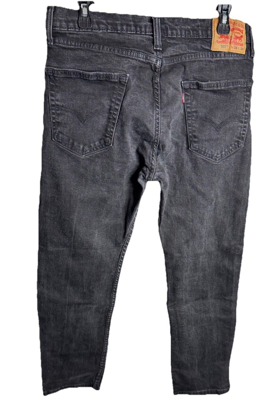 Levis Jeans Mens 34x30 Black 502 Straight Leg