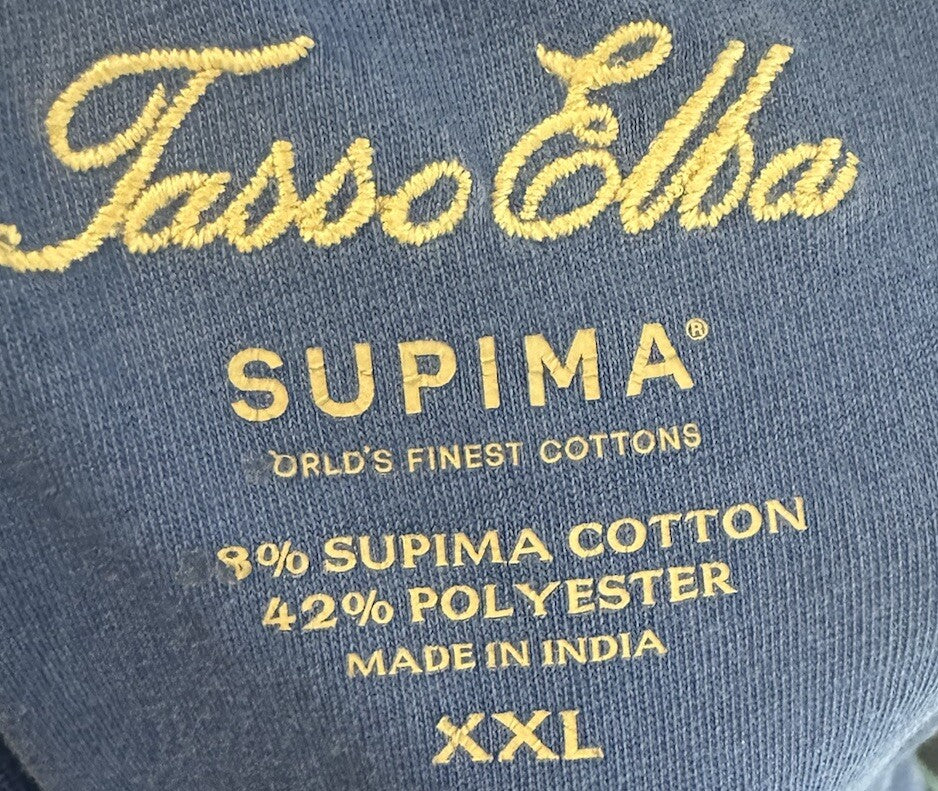 TASSO ELBA Men's Supima Cotton Long Sleeve Polo Shirt XXL