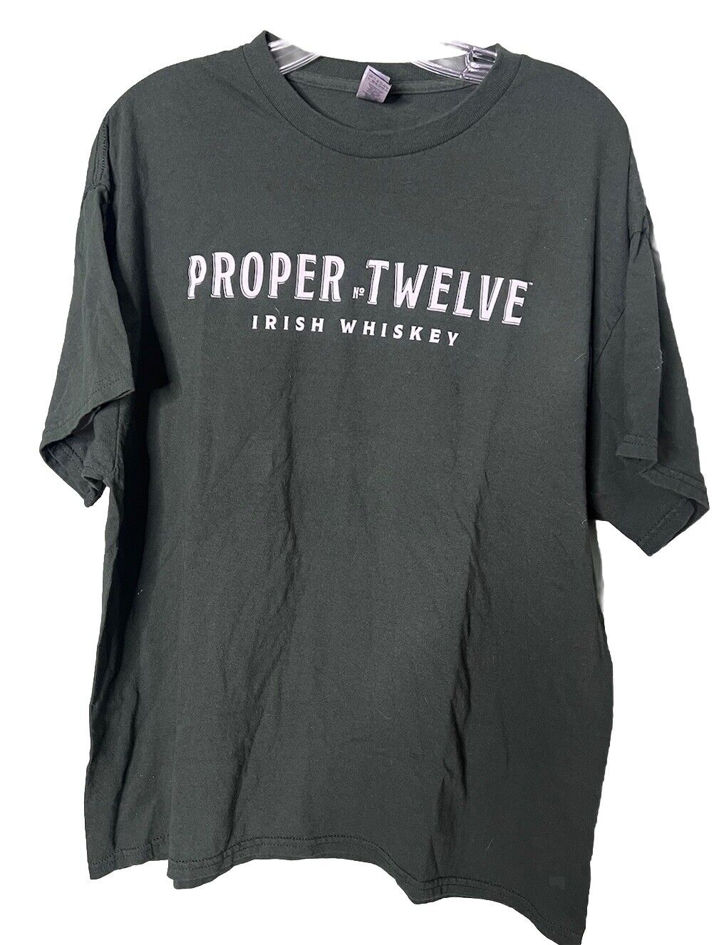 Proper No Twelve Irish Whiskey Green Short Sleeve T-Shirt Large XL