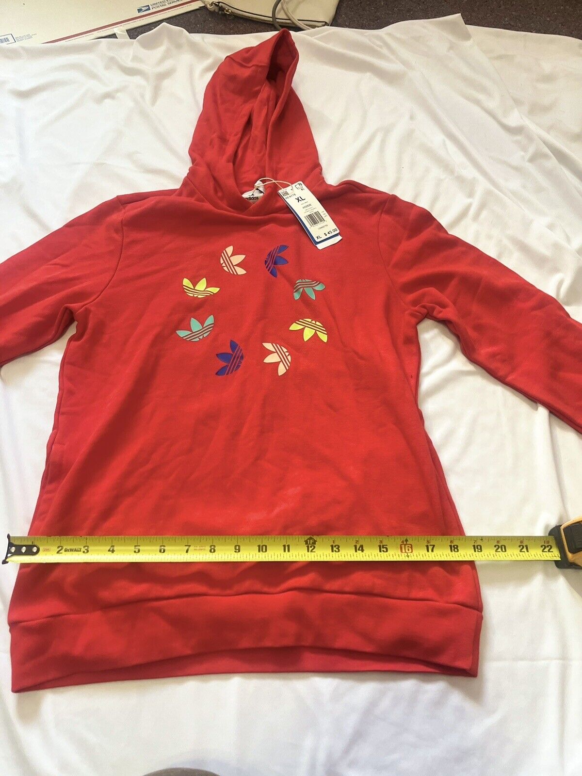 Kids XL, Boys Adidas Hoodie, Red, Multicolor Adidas Logo Hoodie, High Quality