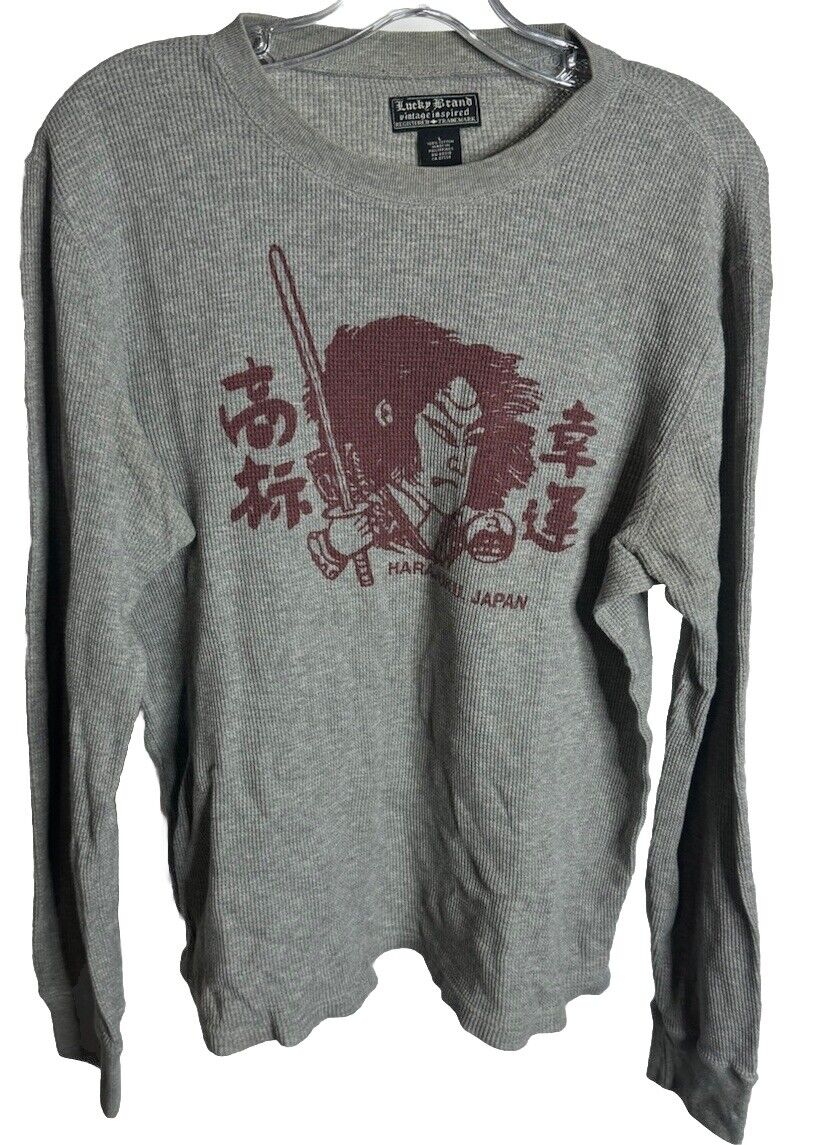 LUCKY BRAND LONG SLEEVE SHIRT (GRAY Large