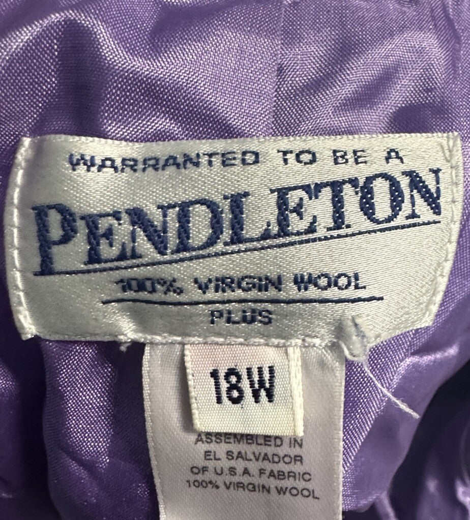 Vintage Pendleton Jacket Women's Size 18W Button Up Blazer Coat Wool