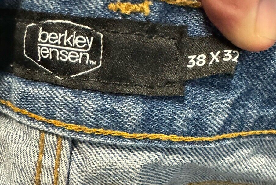 Berkley Jensen Jeans Mens 38X32 Blue Denim Cotton Straight