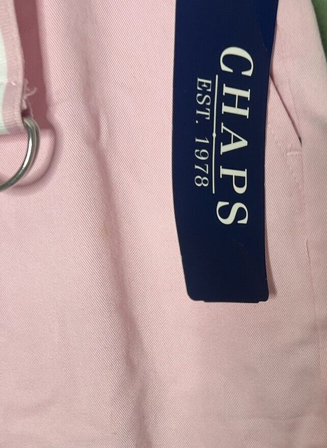 Chaps Jean Shorts Size 4 Bermuda Belted Pink Mid Rise