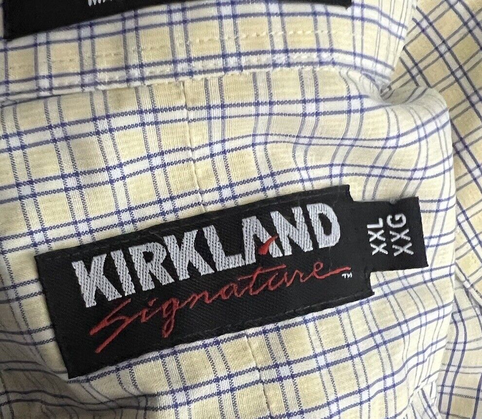 Kirkland Signature Short Sleeve Button Down Non-Iron Mens 2XL Dress Shirt
