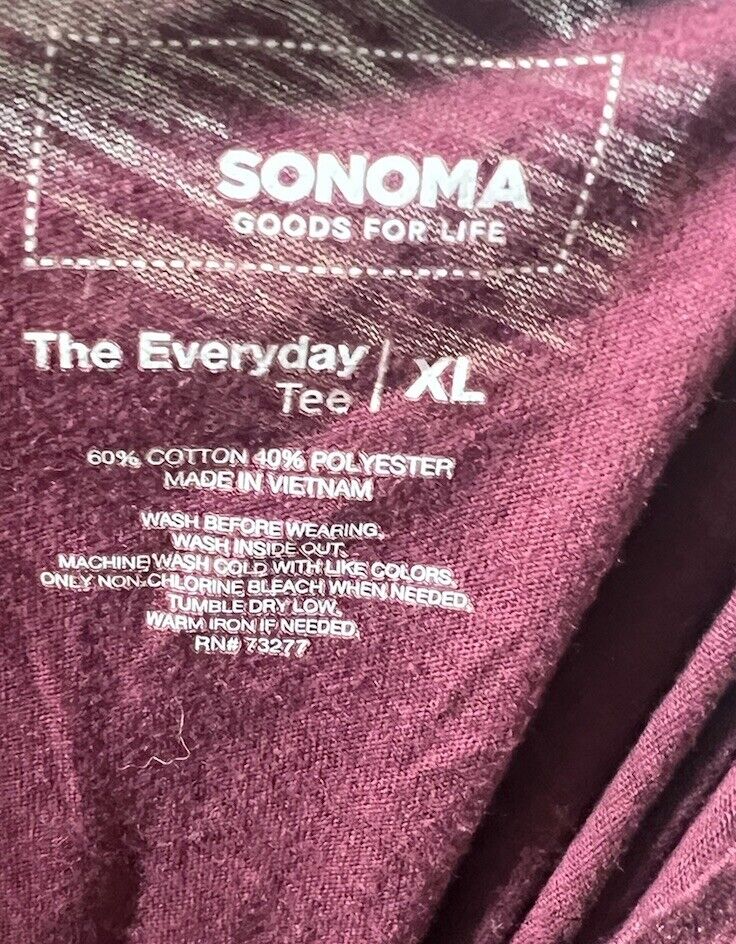 SONOMA Long Sleeve Shirt Size XL maroon V Neck womens