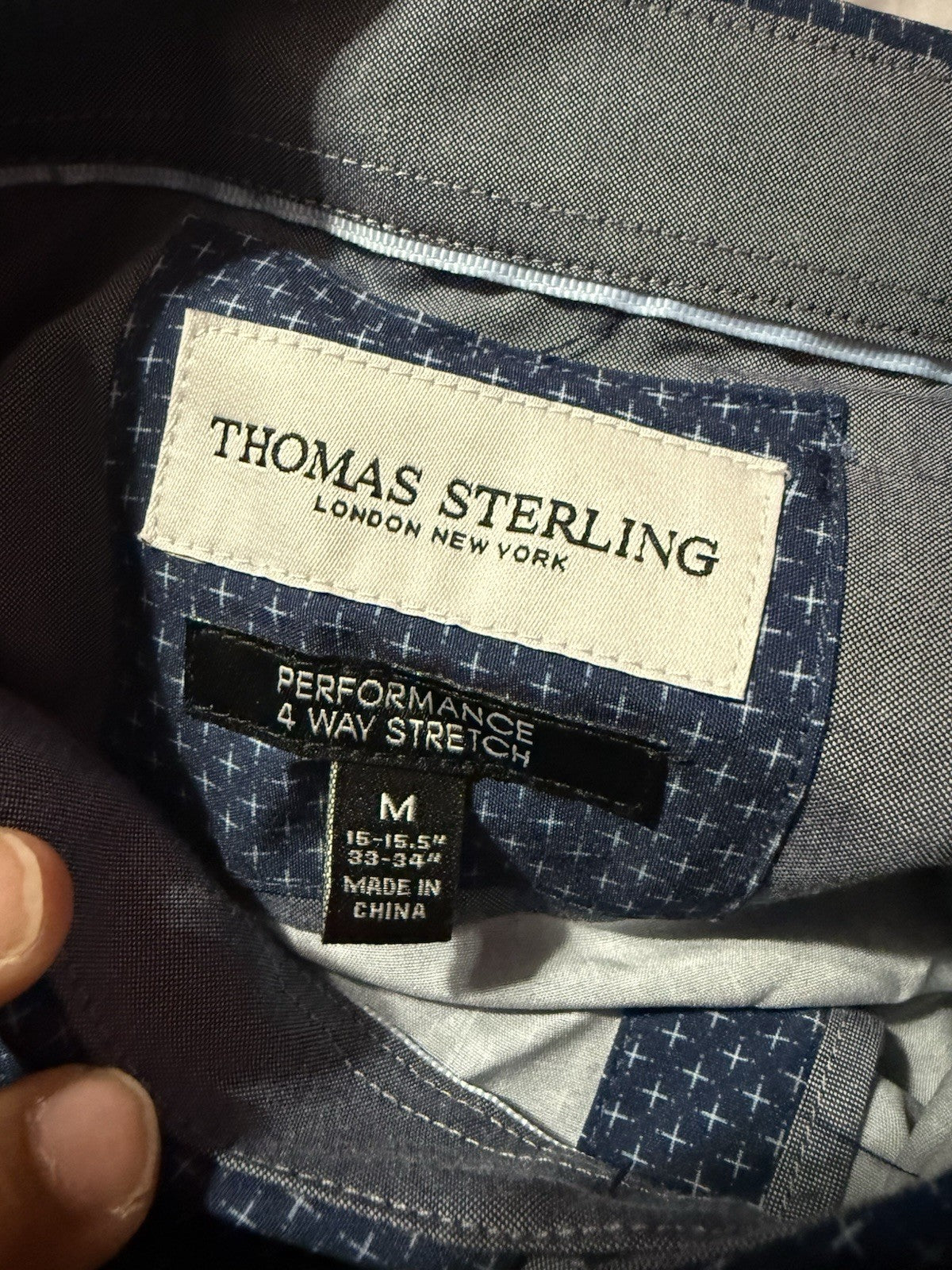 Thomas Sterling Men Long Sleeve Blue Shirt M