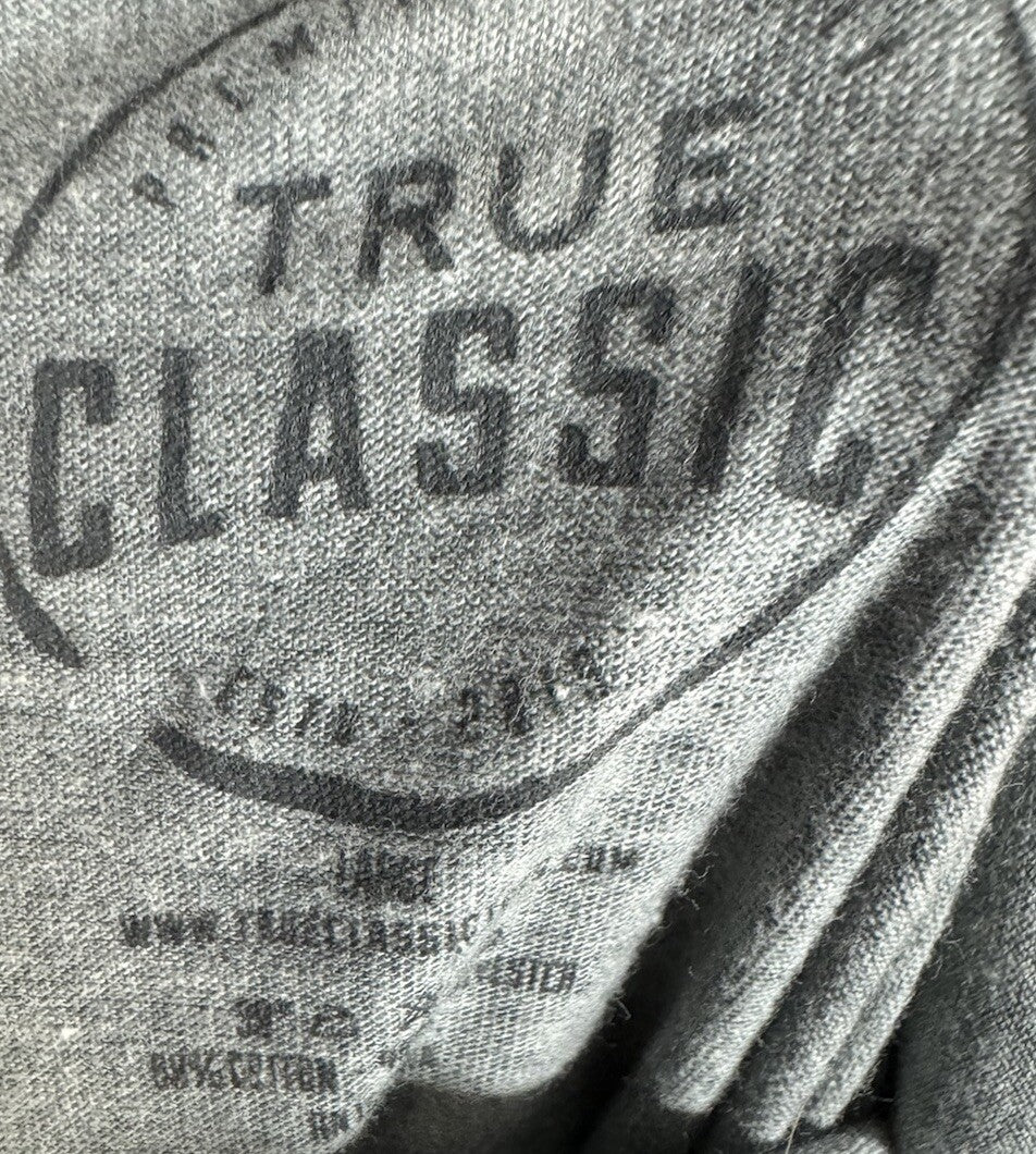 True Classic Shirt Adult Large Tee Short Sleeve T-Shirt Mens