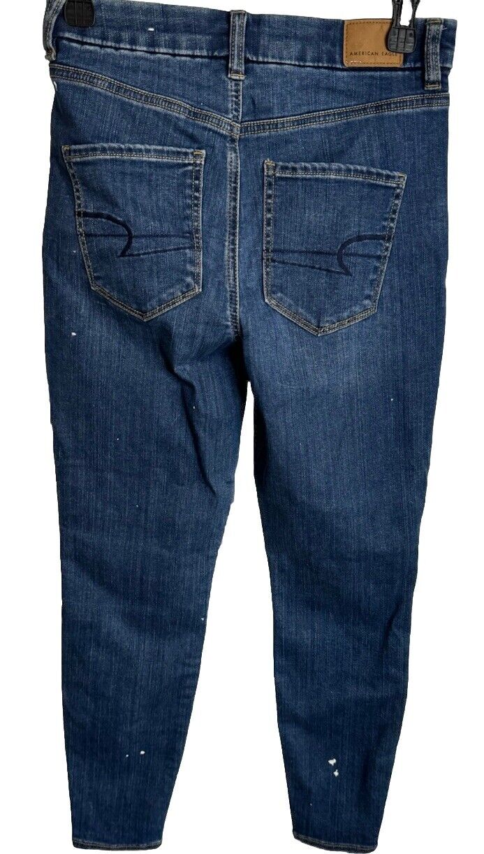AE American Eagle Highest Rise Jegging Crop Distressed women jeans size 4