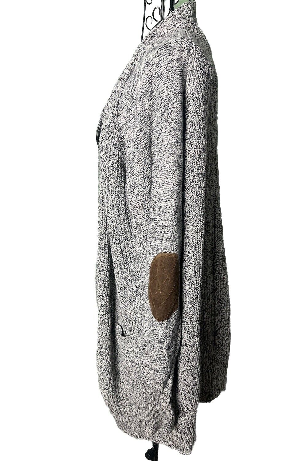 RDI Cardigan XL Gray Women's Elbow Patch Knit Cardigan