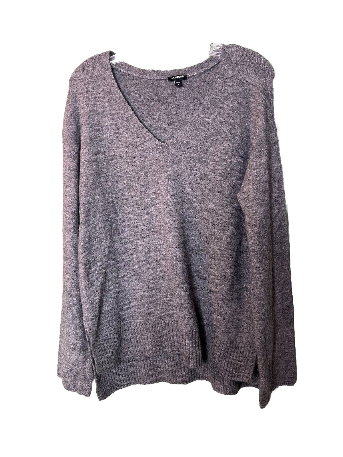 Express Sweater Women Small Knit Pullover V-Neck Long Sleeve Stretch Adult