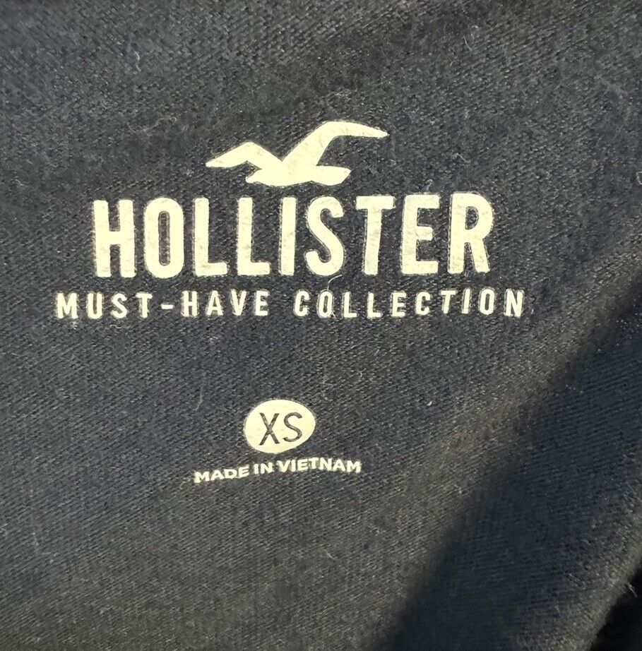 Hollister Logo Icon Crew Tee Shirt in Dark Navy Blue Mens Size XS
