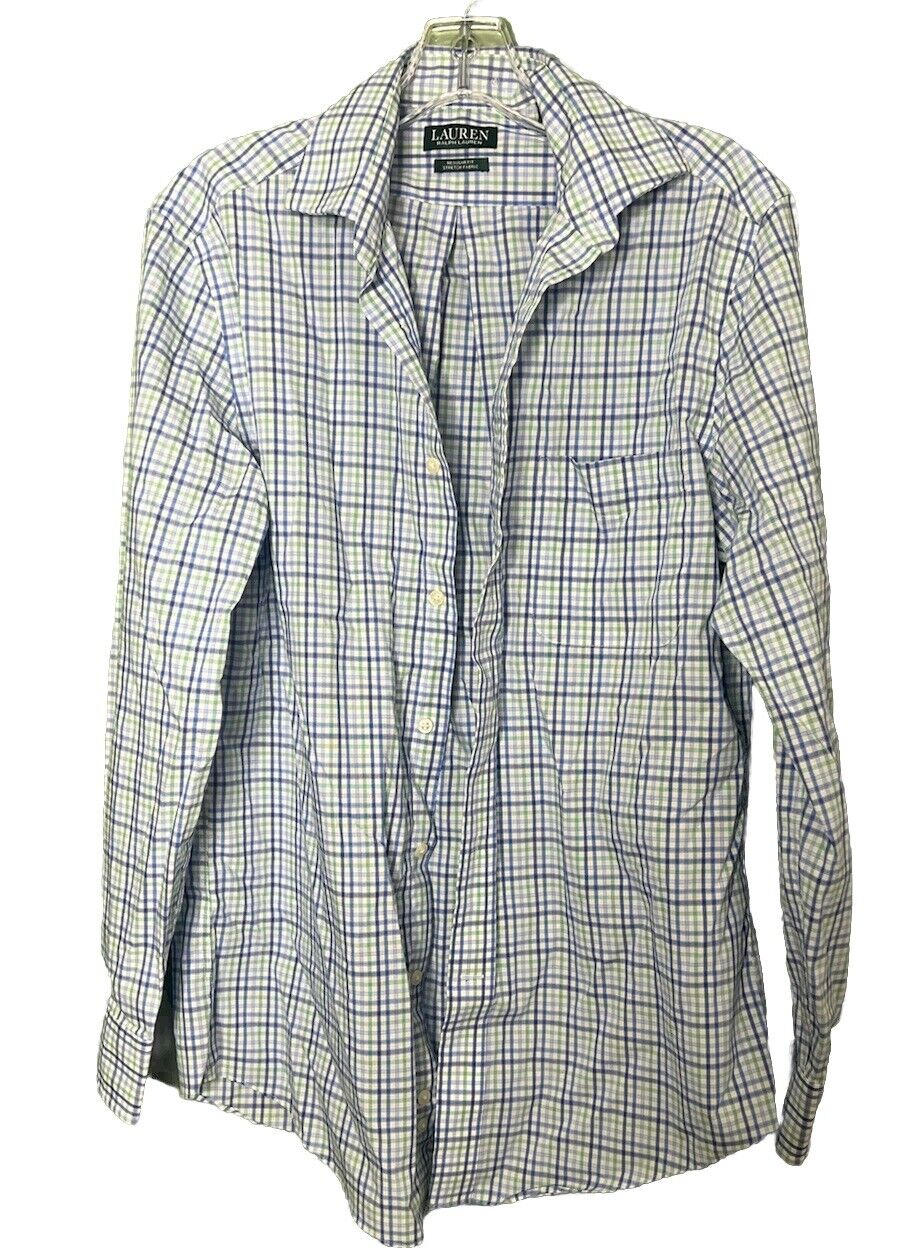Polo Ralph Lauren 15 Collar 32/33 Button-Down Dress Shirt Men's Med Blue Striped